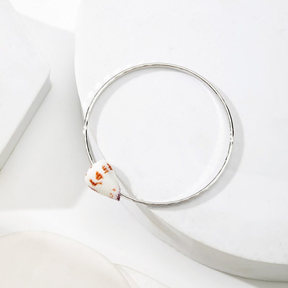 Silver Hebrew Cone Shell bracelet, Sea Shell Bracelet